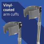 Medline Aluminum Forearm Crutches, Adult, Cuff Size 4", Pack of 2
