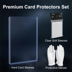 1000 Card Sleeves Top Loaders for Cards, 3"X4" Toploaders for Cards, Premium Baseball Card Protectors Hard Plastic for Sports and Game Cards (500 Top Loaders + 500 Clear Sleeves)