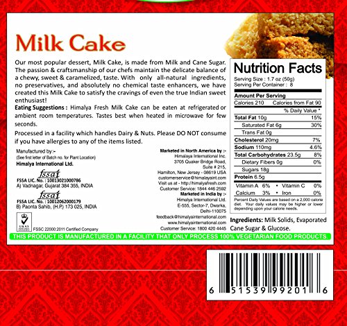 HIMALYA FRESH Milk Cake 14 oz - Premium Authentic, Luxurious Sweet Made With Pure Grass fed water Buffalo Milk and sugar (just two ingredients) - No Fillers Or Preservatives (3 Boxes)