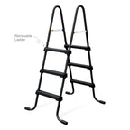 Funsicle SureStep 3 Step Lightweight Steel Outdoor Above Ground Swimming Pool Ladder with Non Slip Feet for Outdoor Use, Black