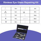 ZJchao Rimless Eye Glass Repairing Kit, Glasses Repair Kit, Eyeglass Repair Pliers, with Pressing Plier, Demolition Plier, Cutting Plier, Spare Jaw, Drilling Holder and so on