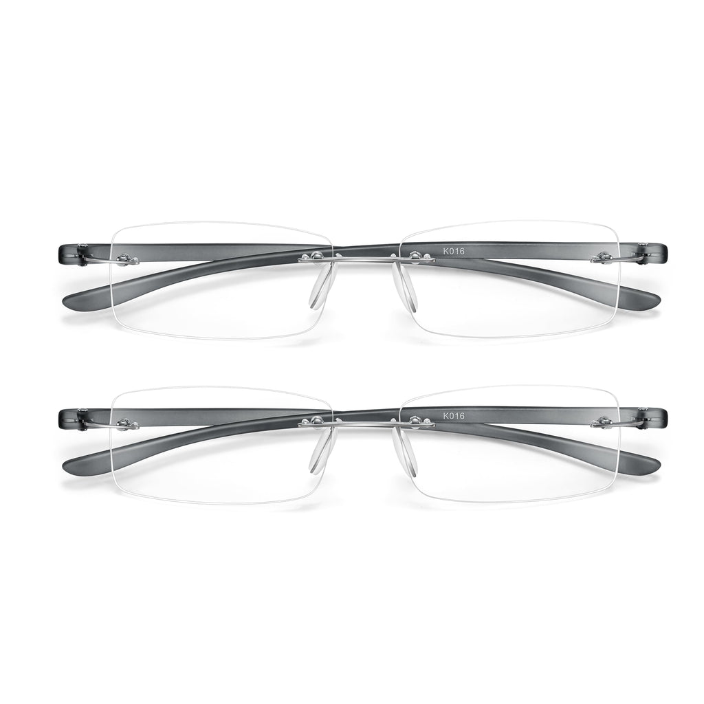 Bhigh 2 Pack Blue Light Blocking Reading Glasses Computer Gaming Black Red Mens Womens (black, 2, diopters)