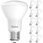 Sunco 10 Pack BR20 LED Bulb Dimmable, Small Recessed Lighting Bulbs, R20 Mini Flood Light Indoor, 550 LM, 7W (50W Equivalent), 3000K Warm White, E26 Base, Can Light for Home, Kitchen, Bedroom UL.