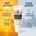 Lanolin Lip Balm 3 pack - Lip Repair for Hot/Dry Weather - Natural Lanolin Nipple Cream - Lip Moisturizer for cracked lips - Hydrating lip care - Ultra pure jojoba oil - Kosher chap stick (1.05 oz)