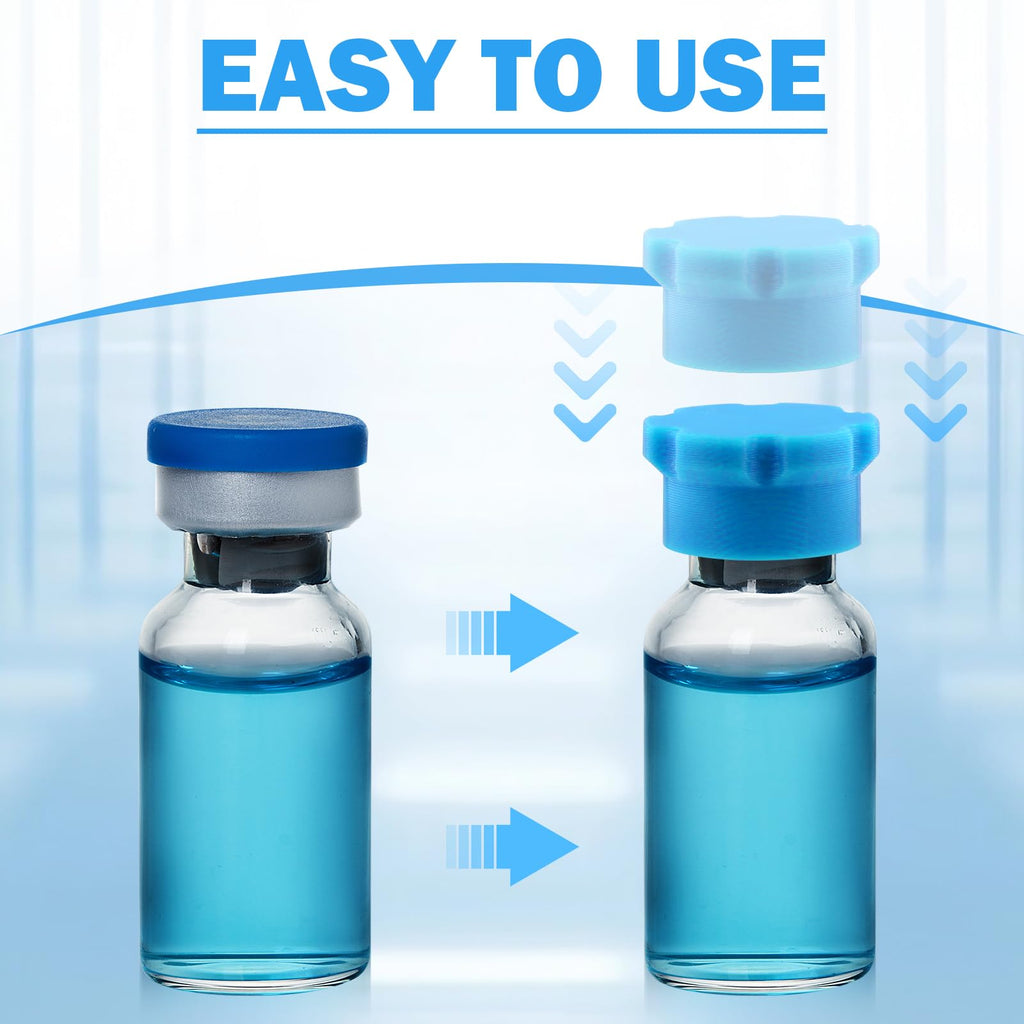 3ml Glass Vial Caps, Peptide Vial Caps, Silicone Protective Caps for 1ml 2ml 3ml Glass Vials, Reusable Vial Covers for Peptide Storage and Vial Boxes (16Pcs / 8Colors)