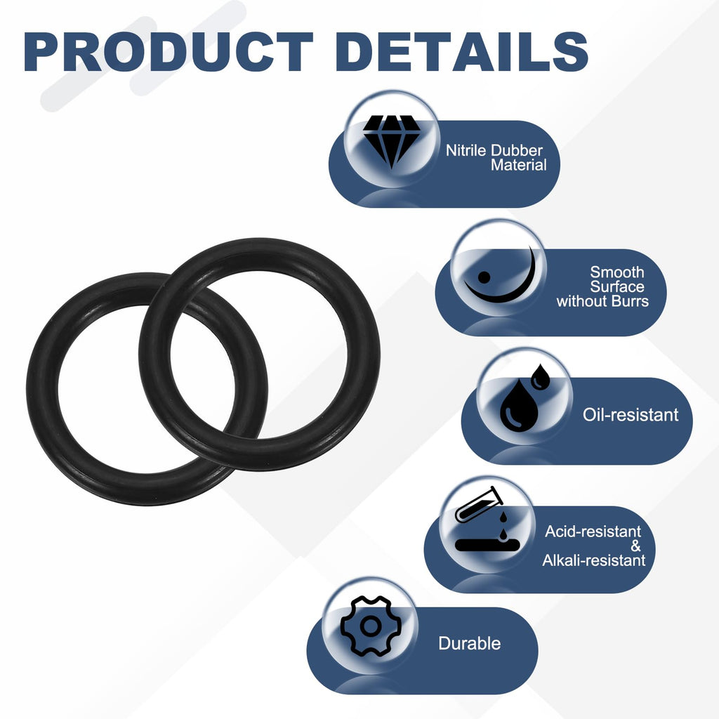 uxcell 200Pcs AS-012 O-Rings, Nitrile Rubber O-Rings 3/8" ID, 1/2" OD, 1/16" Width Round Sealing Gasket for Automotive Machine Plumbing Sealing Repair (70 Durometer, Black)