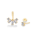 PAVOI Stud Earrings for Women, 925 Silver, Yellow Gold, Size 14 Millimeters