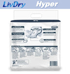LivDry High Absorbency Pad Insert for Incontinence Briefs and Adult Diapers, Women and Men, Hyper 2400 (72 Count)
