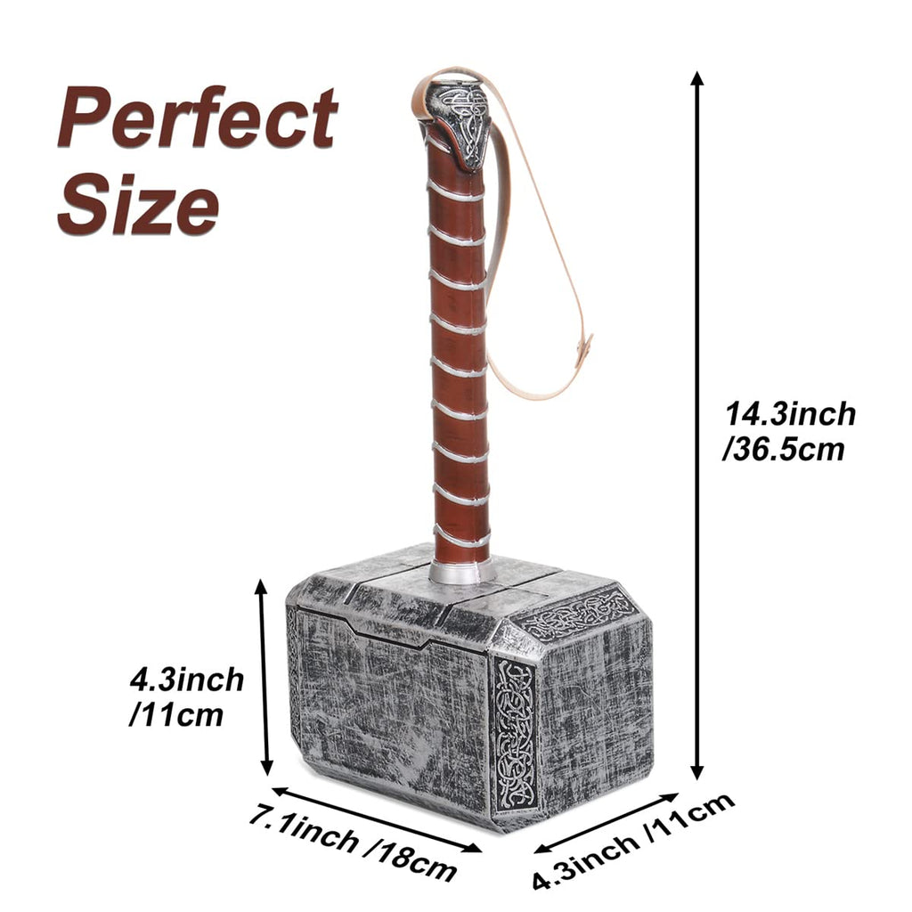 CoserWorld Halloween Hammer Cosplay Weapons, PU Battle Foam Axe Great for LARP Birthdays Gift