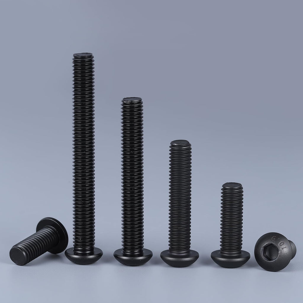 SVLING M5 x 10mm 150PCS Button Head Hex Socket Cap Screws Bolts, 10.9 Grade Alloy Steel, Allen Hex Drive, Full Thread, Black Oxide, with Hex Spanner