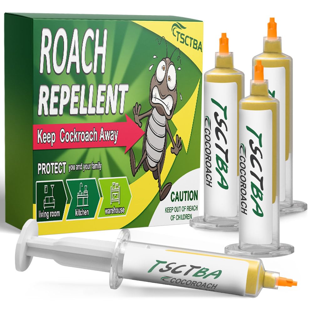 TSCTBA Cockroach Repellent, Cockroach Deterrent,Roach Away, Natural Roach Repellent Indoor, Eco-Friendly Indoor Outdoor - Strongly and Effectively Roach Control - 4P