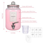 Large Liquid Laundry Detergent Dispenser with Spigots and Measuring Cups,108oz Leak-Proof Glass Fabric Softener,Reusable Glass Detergent Dispenser for Laundry Room Organizer and Storage(1)