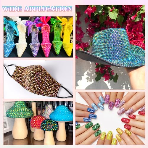 24000Pcs Resin Rhinestones with Tweezers for Crafting, Multi Colors 3mm Non Hotfix Flatback Gems, Bedazzling Crystal for DIY Crafts Clothing Tumblers Mugs Shoes Decor Nail Art