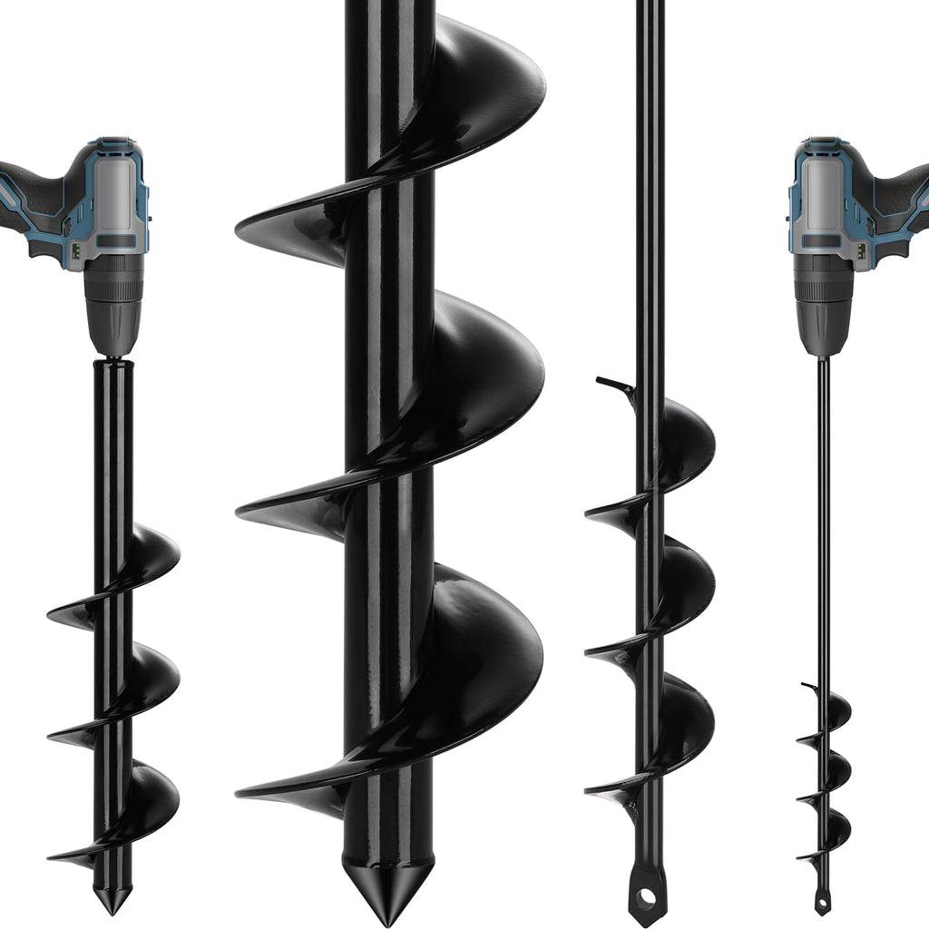 Tegarbed Auger Drill Bit for Planting 2 Pack,1.6x16 inch&3.5x16 inch,Auger Drill Bit Suitable for 3/8'' Hex Drill Driver,Garden Spiral Hole and Planter for Bulbs,Fence Posts,and Umbrella Holes