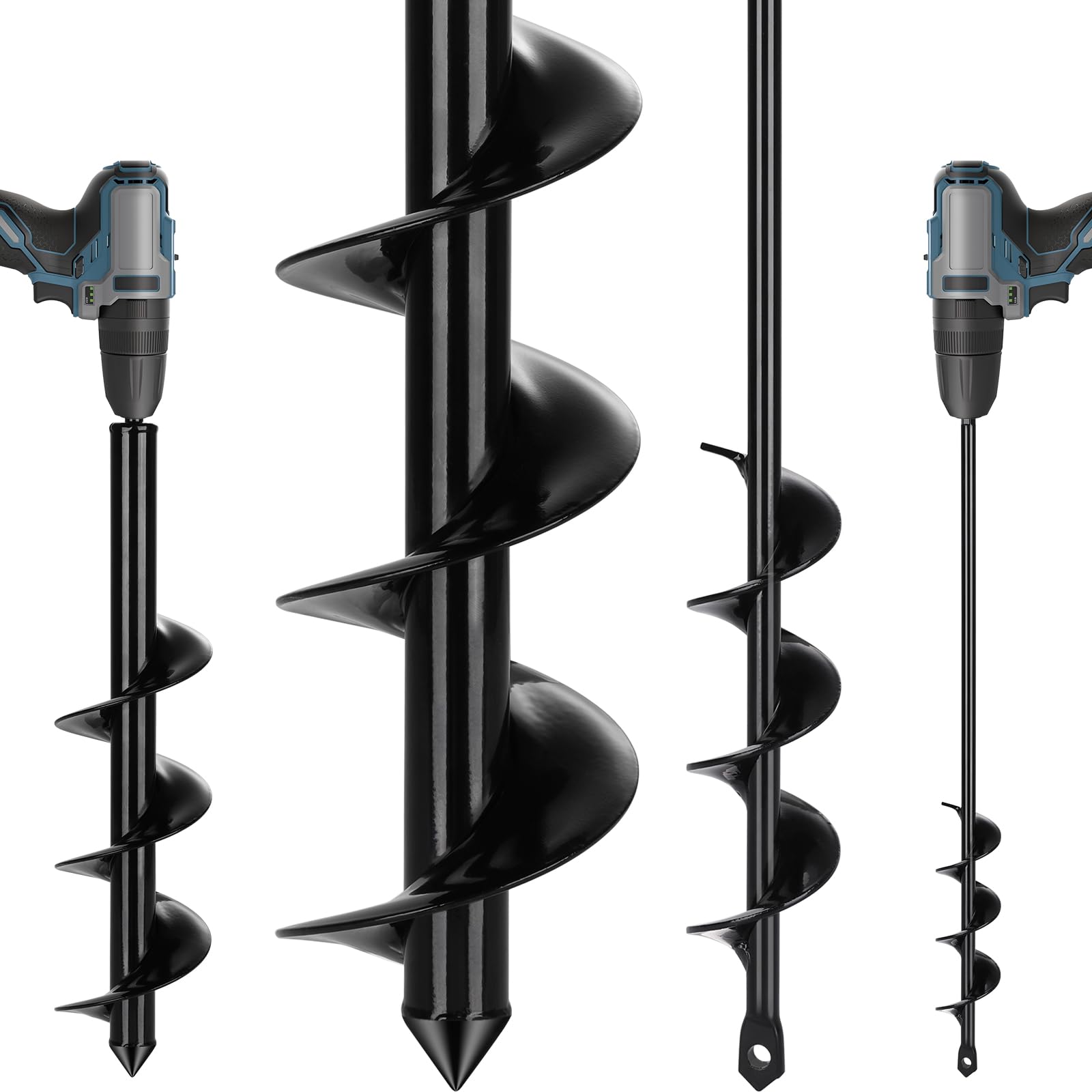 Tegarbed Auger Drill Bit for Planting 2 Pack,1.6x16 inch&3.5x16 inch,Auger Drill Bit Suitable for 3/8'' Hex Drill Driver,Garden Spiral Hole and Planter for Bulbs,Fence Posts,and Umbrella Holes