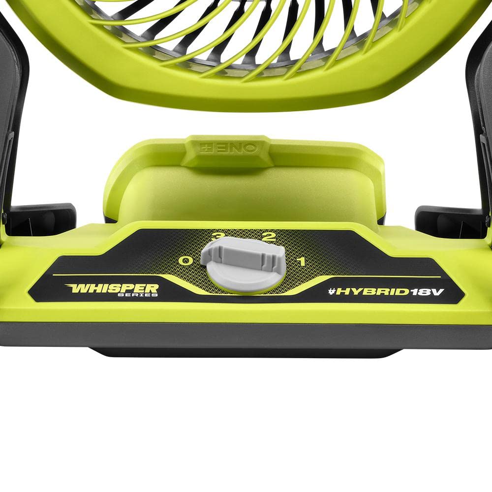 RYOBI ONE+ 18V Cordless Hybrid WHISPER SERIES 7-1/2 in. Fan (Tool Only), GREEN (PCL811B)