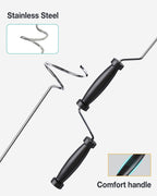 EJWOX Stainless Steel Compost Aerator Tool - Manual Turner & Mixer for Compost Tumblers and Bins | Faster Decomposition, Rust-Proof