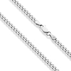 Miabella Solid 925 Sterling Silver Italian 3.5mm Diamond Cut Cuban Link Curb Chain Anklet for Women, Made in Italy (sterling silver, Length 10 Inches)