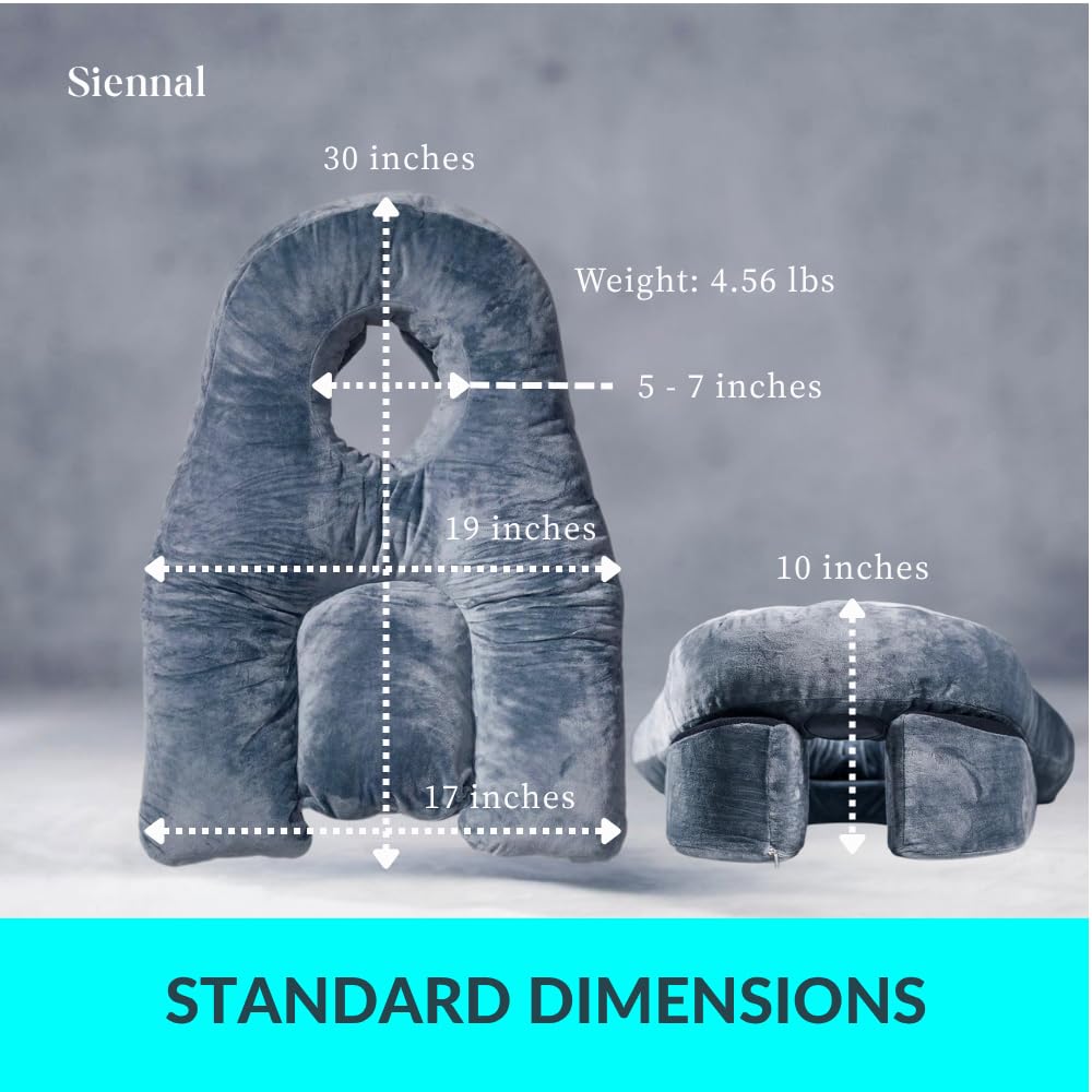 Siennal Face Down Pillow for Sleeping - for BBL or Eye Surgery Recovery - Prone Pillow for Vitrectomy, Retinal Surgery or Home Massages - CertiPUR-US® Certified Shredded Memory Foam