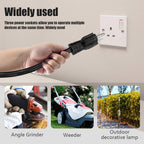 50FT 12/3 Outdoor Extension Cord, Heavy Duty 3-Outlet SJTW Indoor/Outdoor Three-Prong Power-Cord 12-Gauge Grounded 15-Amp 1875 Watts