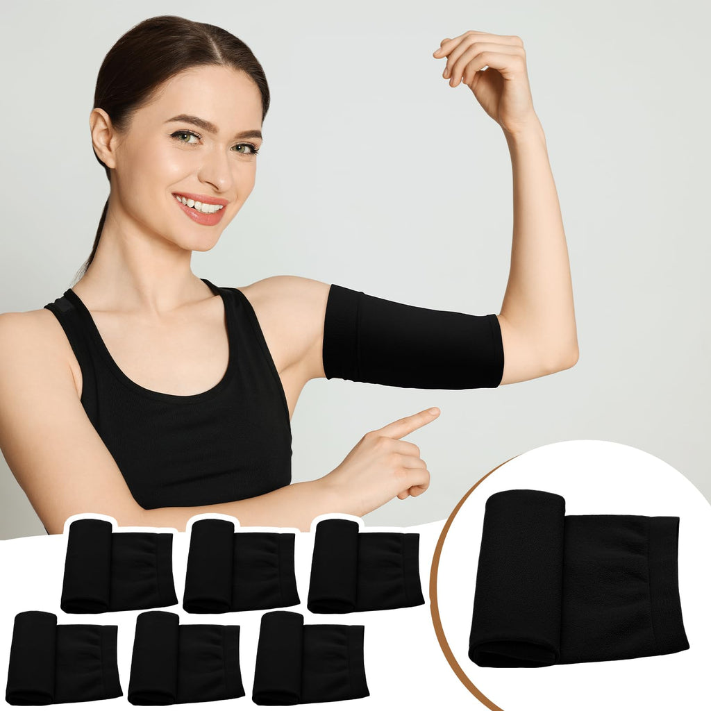 Vinsatin 6 Pcs PICC Line Sleeve Cover PICC Line Shower Cover Fashionable Breathable Upper Arm Sleeves for Women Men(X-Large,Black)