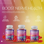 Sugar Free Neuropathy Support Gummies for Nerve – Enhanced Nerve Health, Regeneration, Cognitive Support with Vitamin B1, B6, B12, Magnesium, ALA, Turmeric, CoQ10 & More