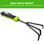 Garden Guru Hand Cultivator Rake Tiller Tool – High Carbon Steel for Ultimate Strength - Rust Resistant – Ergonomic Handle – Great for Gardening Cultivating Loosening Weeding