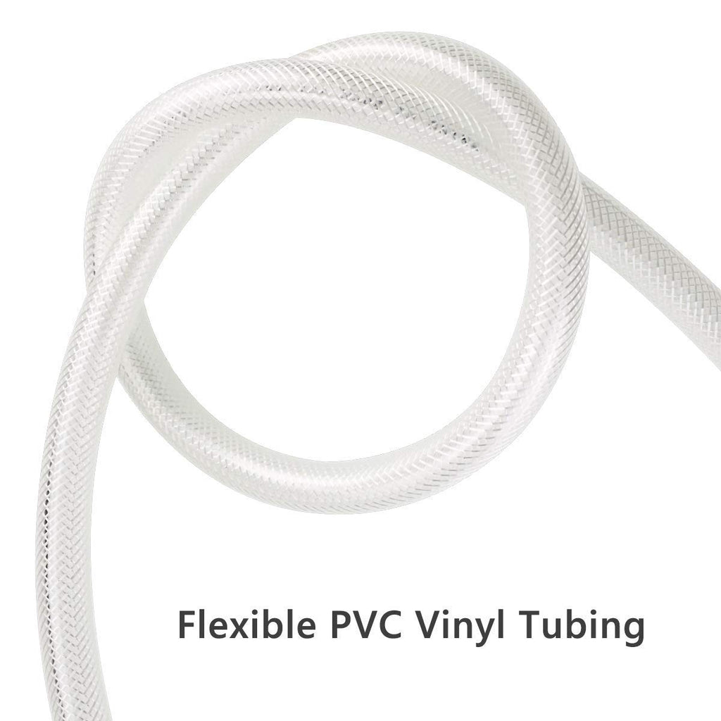 1-1/2" ID x 5 Ft High Pressure Braided Clear PVC Vinyl Tubing Flexible Vinyl Tube, Heavy Duty Reinforced Hose Tubing, BPA Free and Non Toxic