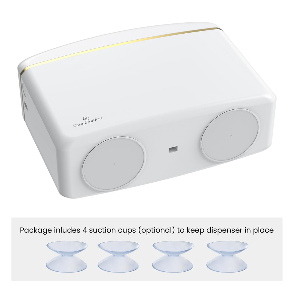 Countertop Multifold Hand Paper Towel Dispenser by Oasis Creations, Single Sheet Dispensing – Glossy White