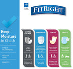 FitRight OptiFit Extra Adult Briefs, Incontinence Diapers with Tabs, Moderate Absorbency, Large, 44 to 56", 80 Count