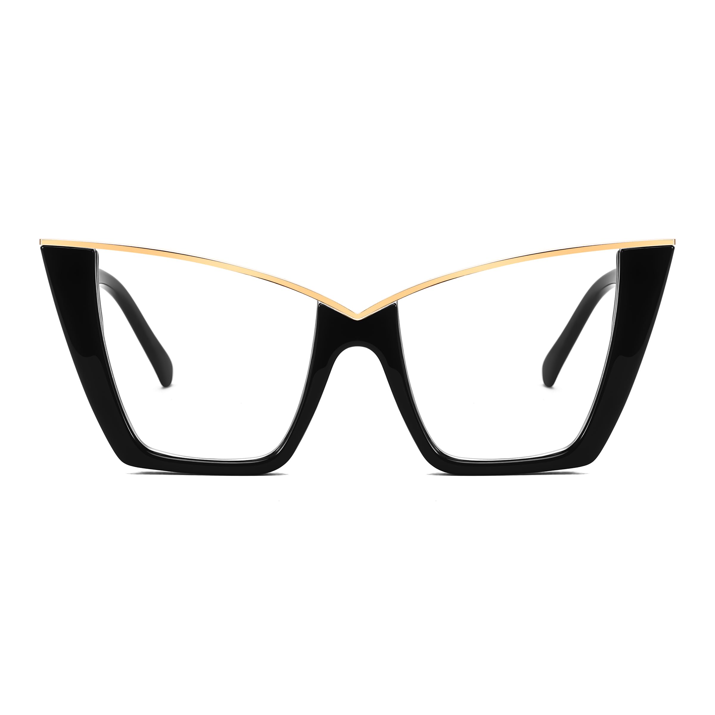 FEISEDY Fashion Cat Eye Blue Light Blocking Glasses for Women Fake Retro Eyeglasses Oversized Stylish Eyewear Frame B0240