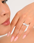 Rinfit Silicone Ring with Stone, Round Cut CZ - Pack: A, Wht/Sil, Size 7