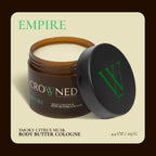 Crowned Skin Empire Body Butter Cologne for Men | Smoky Citrus Musk | New Moisturizing Formula Scented with Lemon & Lavender | Infused with Natural Shea & Mango Butters | All-Day Fragrance | 4.4oz