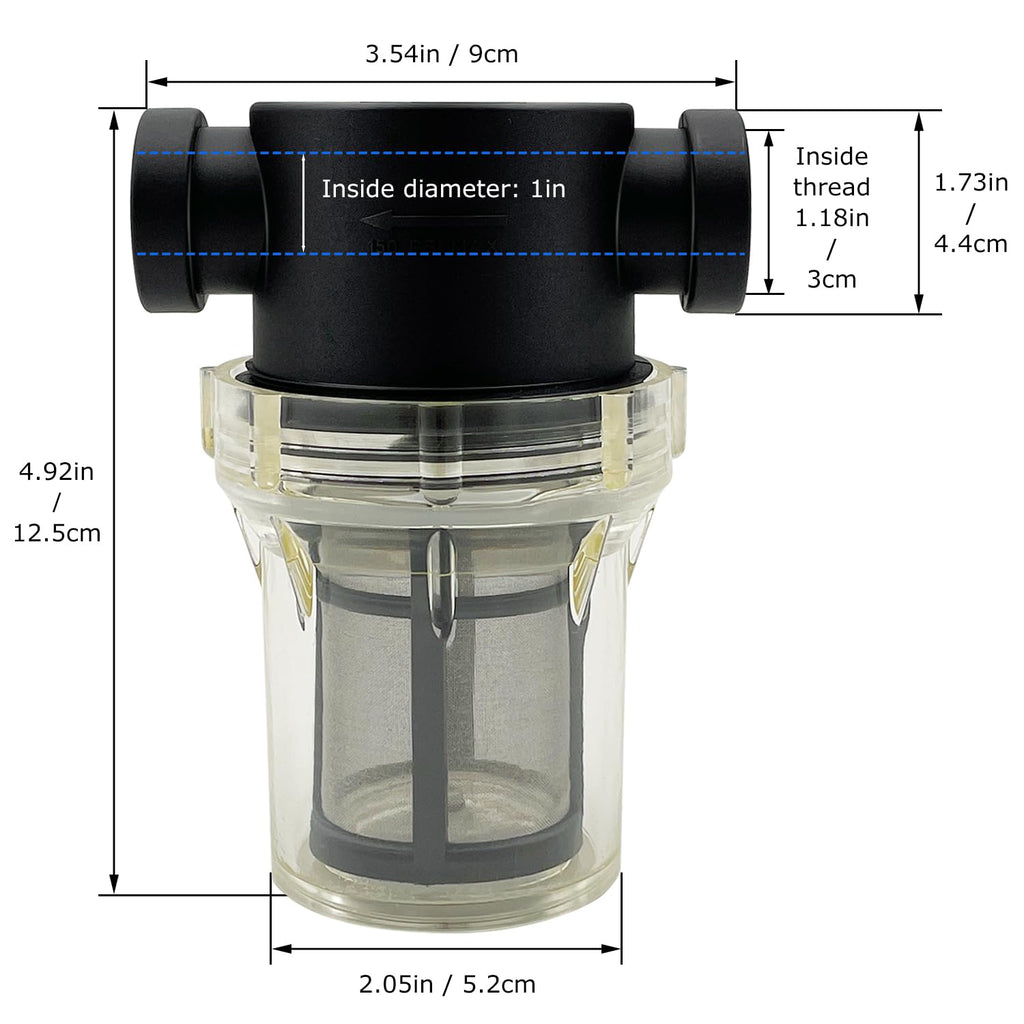 Female NPT in-Line Strainer with 100 mesh Stainless Steel Filter Screen (1" 100 Mesh)