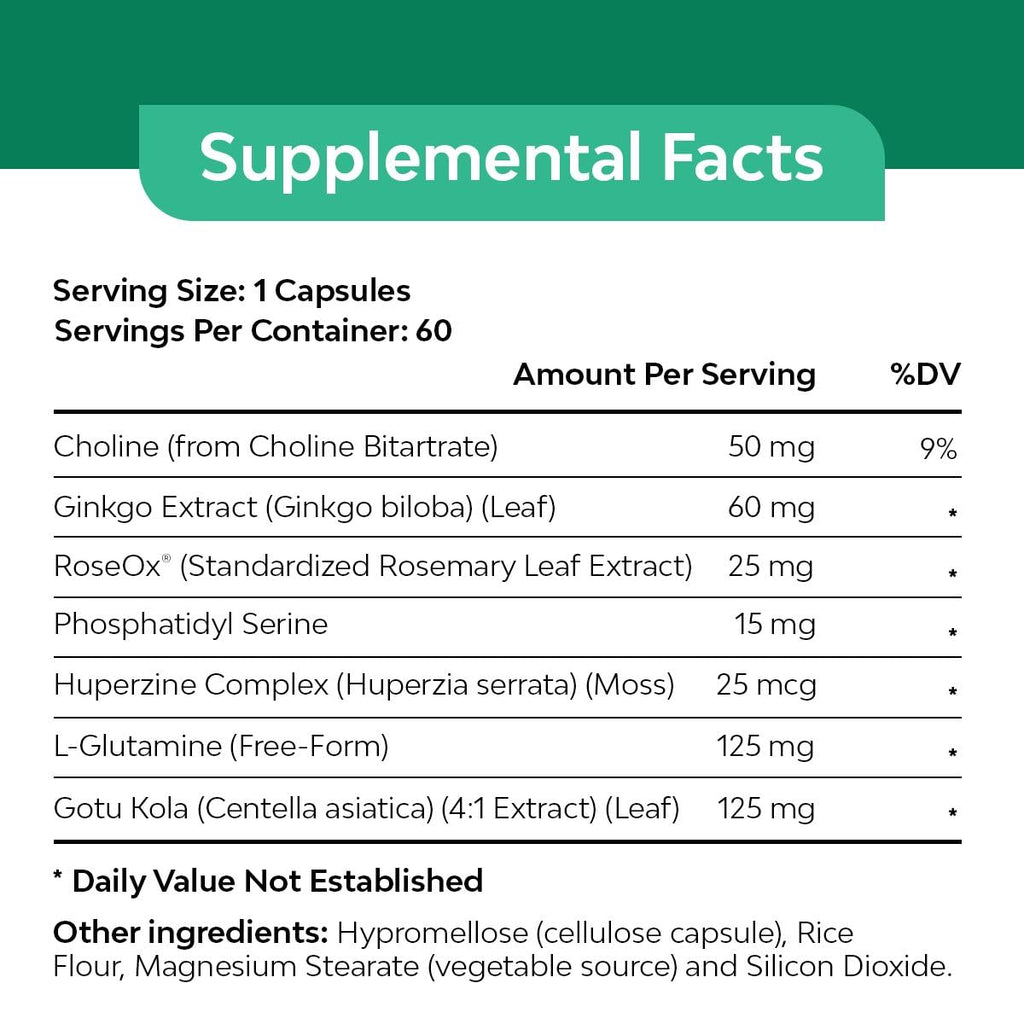 Best in Nature VitaBrain Brain Support Supplement - 60 Capsules