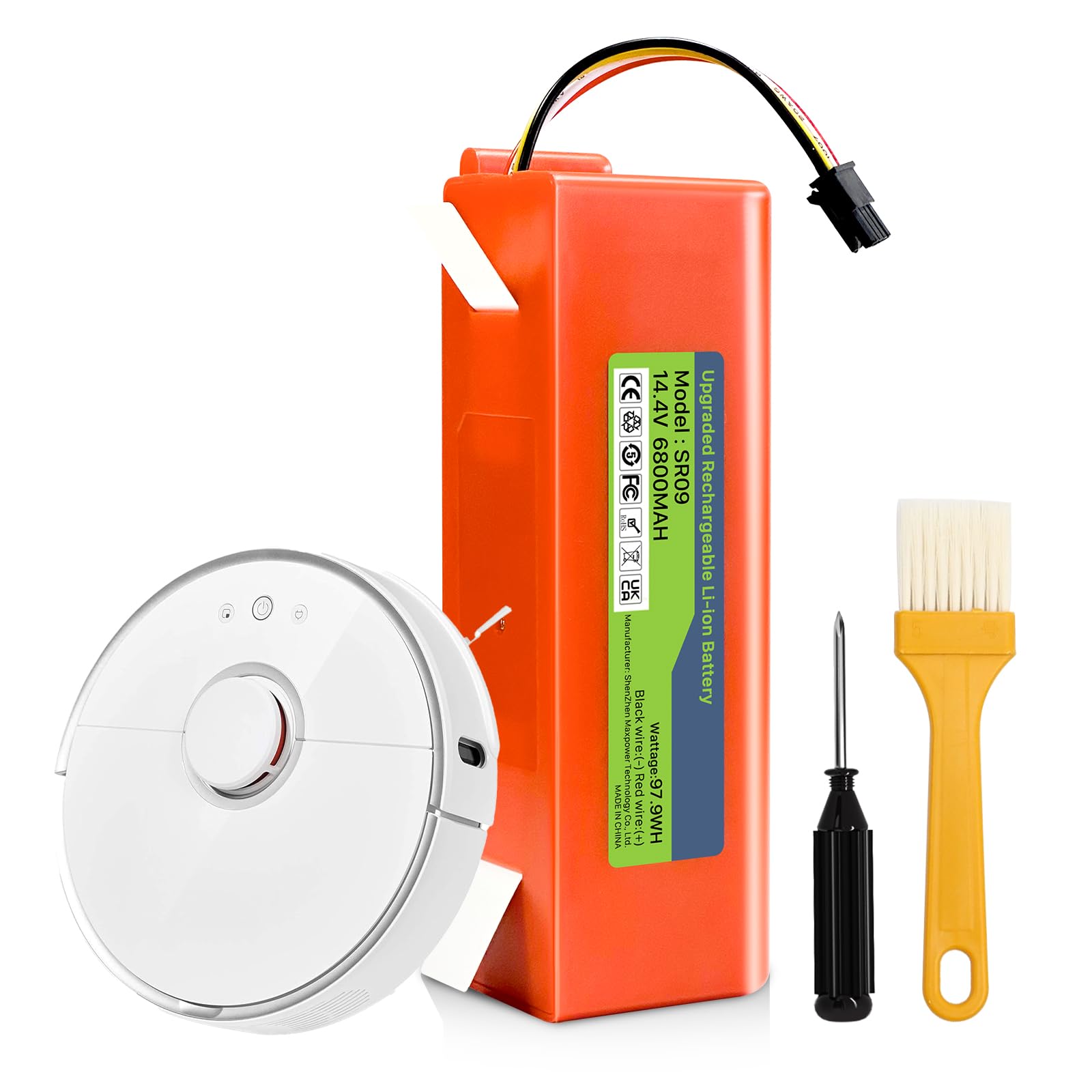TQTHL Battery for Xiaomi Roborock S5, S5 Max, S50, S6, S6 MaxV, S7, Q7 Max V Ultra Pure, Q5 Q5 Max Q5 Pro, Brr-2p4s-5200s, Mijia 1st and 2nd Generation Robot Hoover（Not for Roborock Qrevo ）