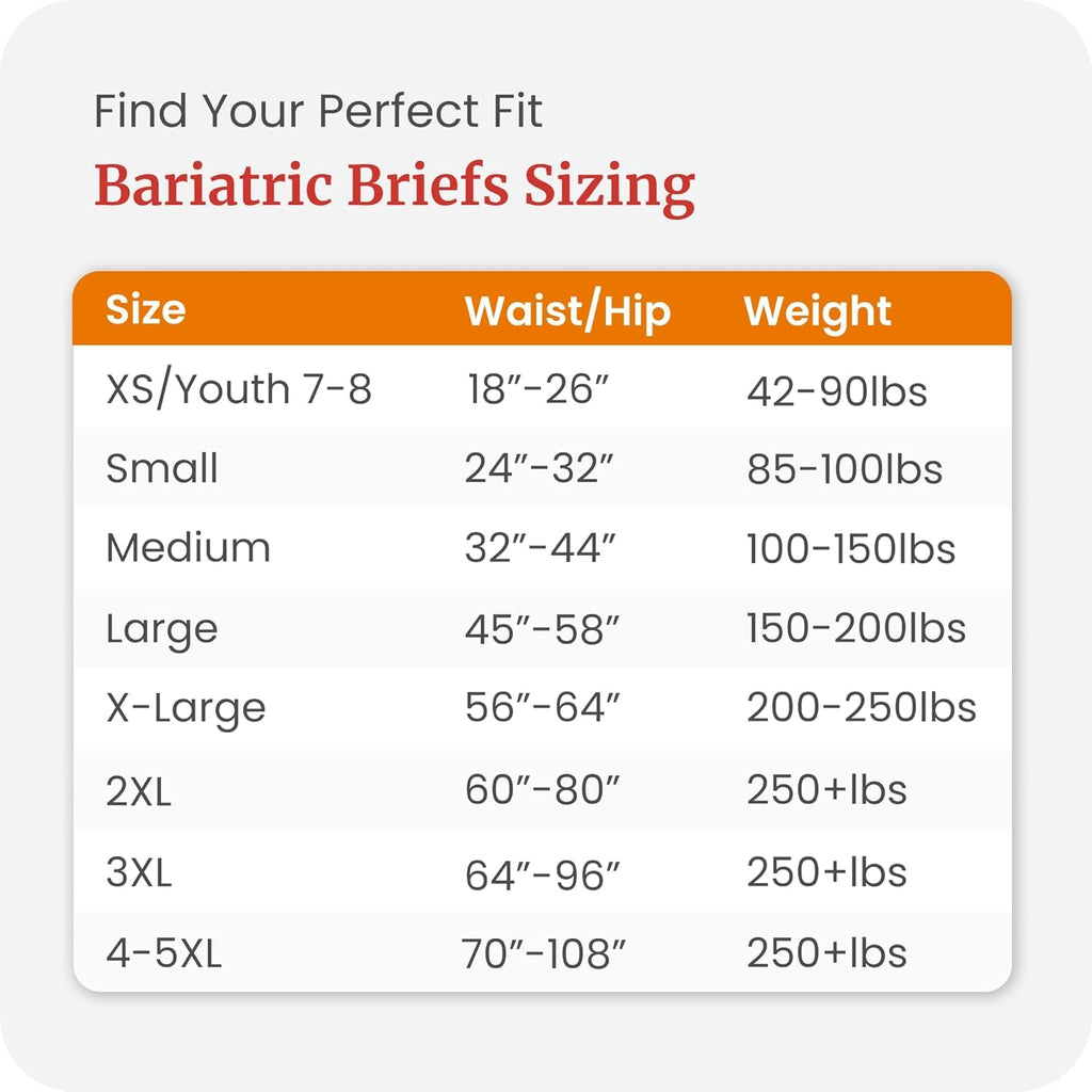 Tranquility Bariatric Disposable Briefs 4X-Large with AIR-Plus Fully Breathable Fabric for Skin Dryness & Integrity, High Waistline, Latex-Free, 34oz Capacity, 32ct Case