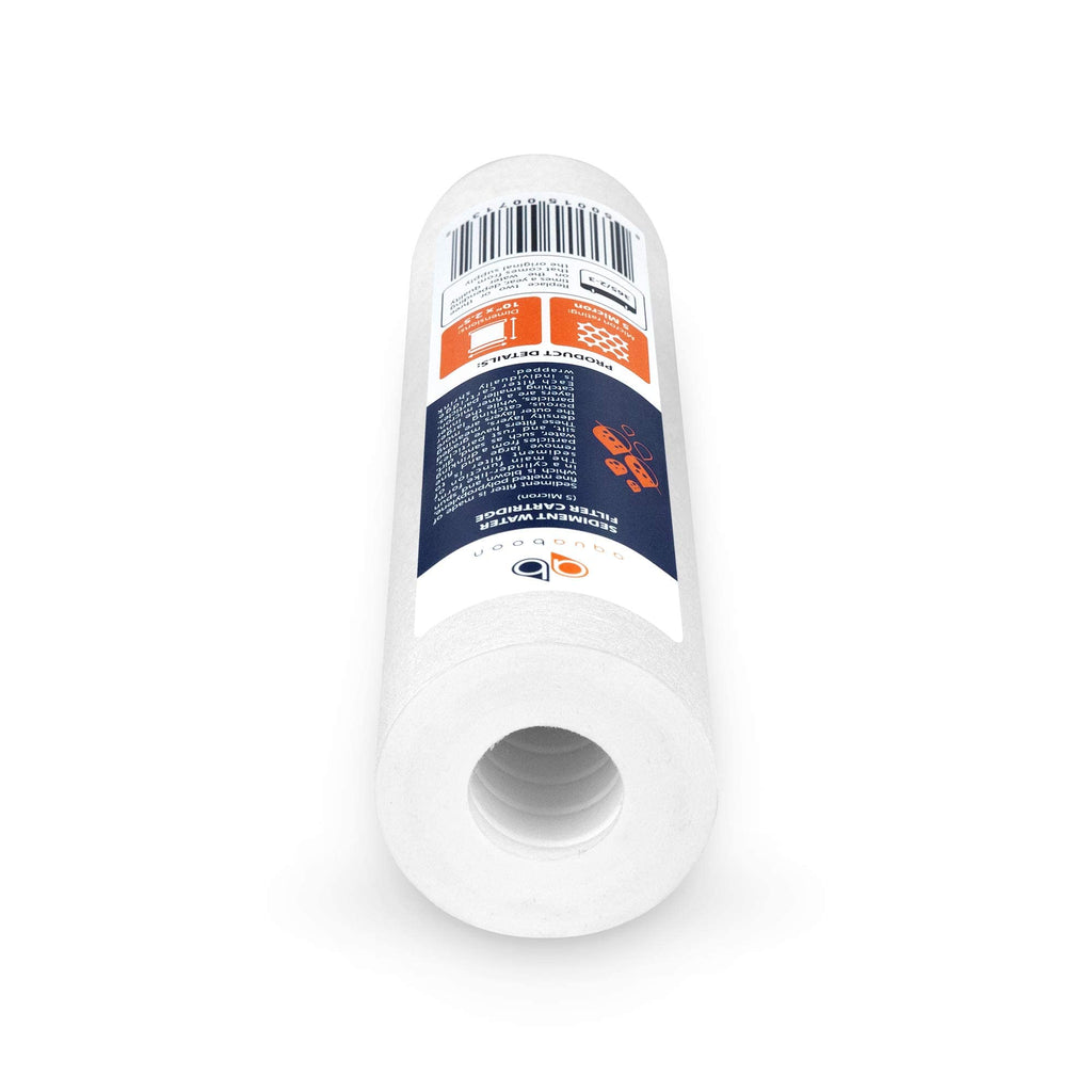 Aquaboon 5 Micron 10 x 2.5 Sediment Filter - Whole House Water Filter Replacement Compatible with Well Water Filters - P5, AP110, WHKF-GD05, 6 Pack
