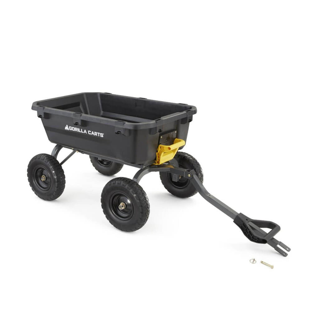 Gorilla Carts Dump Garden Cart, 7 Cu Ft,1200 lb Capacity, No-Flat Tires