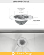 TRAPMATE 2 Pcs Kitchen Sink Drain Strainer, Stainless Steel Sink Strainer Basket with Easy Clean & Anti-Clog, Fits Garbage Disposal, Dishwasher Safe, Single & Double Bowl Sinks (Patented Product)