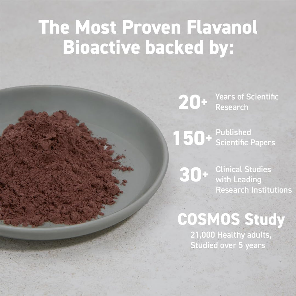 CocoaVia Cocoa Flavanols 500mg – Heart and Brain Support, High Flavanol Cocoa Extract, Boosts Nitric Oxide, Blood Circulation and Memory, Preworkout, Vegan, Gluten-Free, Dark Chocolate, 30-Day