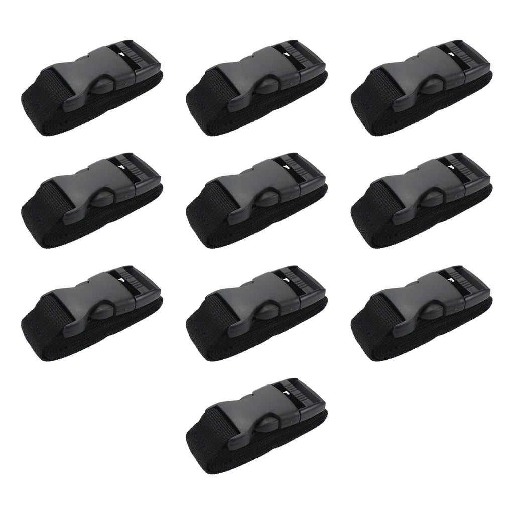S SYDIEN 10Pcs Tie Down Straps Black Adjustable Nylon Strap with Buckles 1" x 47" (3.9ft) Straps with Quick Release, Lashing Strap for Backpacking, Outdoor Activities