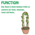 4 Feet Natural U-Hoops Bamboo, Mininfa Garden Trellis, Bamboo Trellis U-Shape for Plant Support - 3 Pack