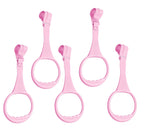10pcs Walk Assistant Plastic Baby Crib Pull Rings for Baby Pull Up Rings Cot Hanging for Infant Toddler Practice Tool (Pink 10pcs)