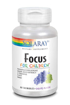 SOLARAY Kids Focus Chewables with Phosphatidylserine - Natural Brain Development Support with DMAE, Memory & Concentration Support for Children, Kids Focus and Attention Supplement - 60 Chewables