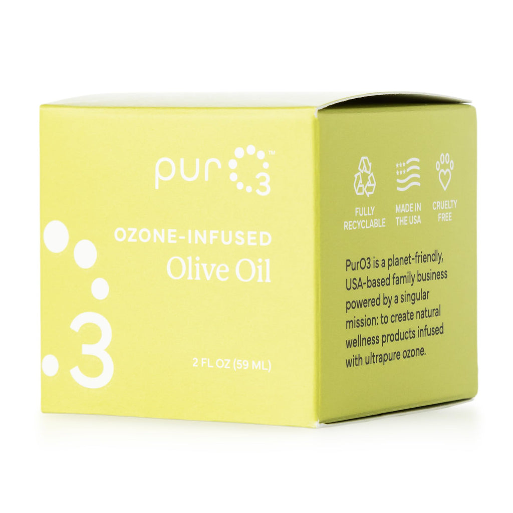 PurO3 Ozonated Olive Oil – Pure, Natural, Organic Skincare for Face & Body – Oxygenated Healing Lotion, Moisturizer & Beauty Cream in a Glass Jar – O3 Therapy Salve, 2 oz