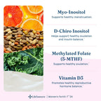 LifeSeasons Fertili-T 2X Powder – Myo & D-Chiro Inositol (40:1) Ovarian Support Supplement – Unflavored Daily Drink Mix with Methylated Folate & Vitamin D – Hormone Balance & Fertility Boost - 64.4g