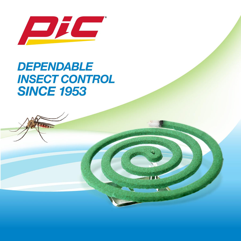 PIC Mosquito Repelling Coils, Outdoor Mosquito Repellent, Up to 3 Hours Protection, 8-Feet Area Coverage, Suitable for Patio, Porch, Backyard & Outdoor Use, 40 Coils (4 Packs of 10)