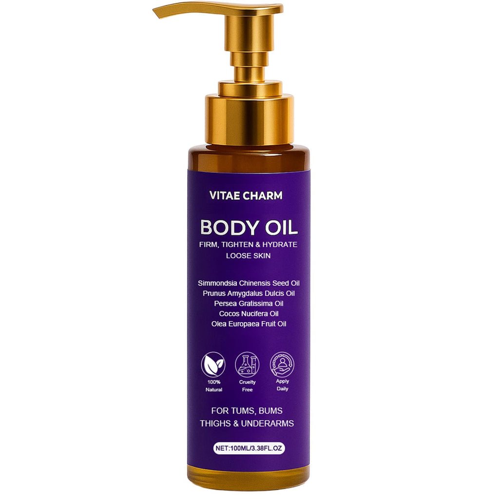 Zotreval Vitae Charm Body Oil, Luxury Body Oil for Crepe Skin, Firming Tightening & Hydrating Body Serum with Vitamin E and Sweet Almond Oil, Smooths Skin for Women