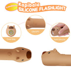 Tepreswes Capibala Kid‘s Flashlight Rechargeable, LED Kid Flashlight for Boys and Girls, Suitable for Camping and Outdoor Exploration Students, Fun and Lightweight Flashlight, Birthday Gift